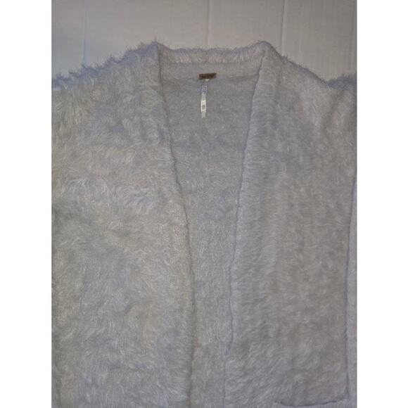 Free People Faux Fur Open Front Fuzzy Cardigan Size XS Boho Chic - Picture 2 of 6
